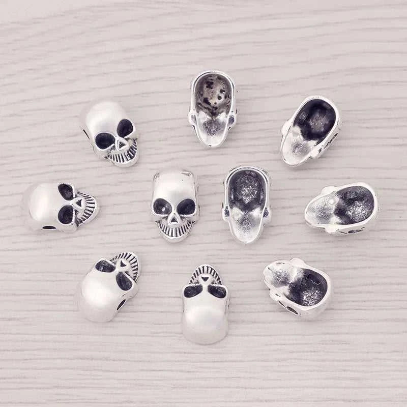 50 x Antique Gold Color Skull Heads Spacer Beads Metal Alloy Charms For DIY Fashion Bracelet Jewelry Making Findings The jack market .AU The jack market .AU $ 51 14:350853#Antique Silver