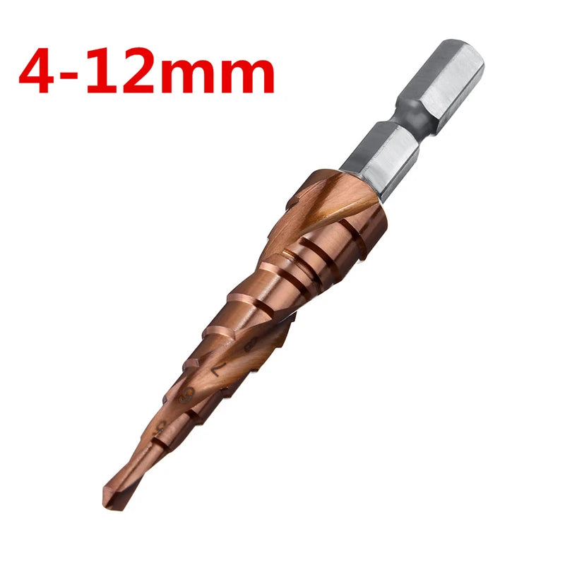 M35 5% Cobalt Step Drill Bit HSS-Co High Speed Steel Cone Hex Shank Metal Drill Bit Tool Set Hole Cutter For Stainless Steel