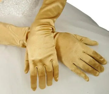 Bridal Elegance Elbow-Length Satin Gloves - Multi-Color, Stylish & Affordable Wedding Accessories