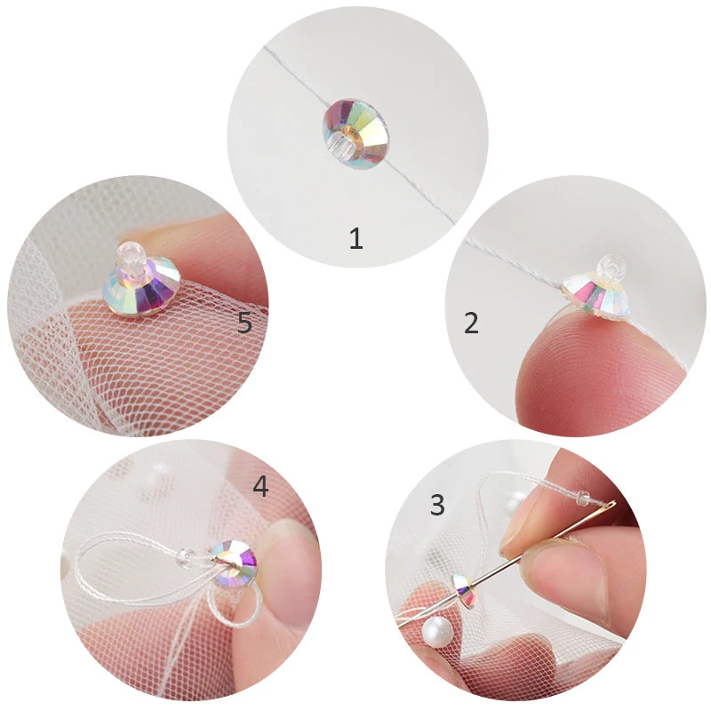 QIAO Glass Round Rhinestones for Wedding Dresses | Sparkling DIY Crystal Accents from SS12 to SS30