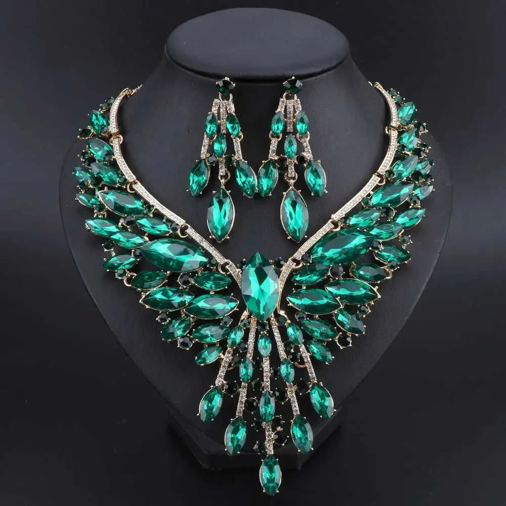 Crystal Bridal Jewelry Sets Wedding Party Costume Accessory Indian Necklace Earrings Set for Bride GorgeousJewellery Sets Women The jack market .AU The jack market .AU Jewellery & Chains $ 74 200001033:200003757#purple