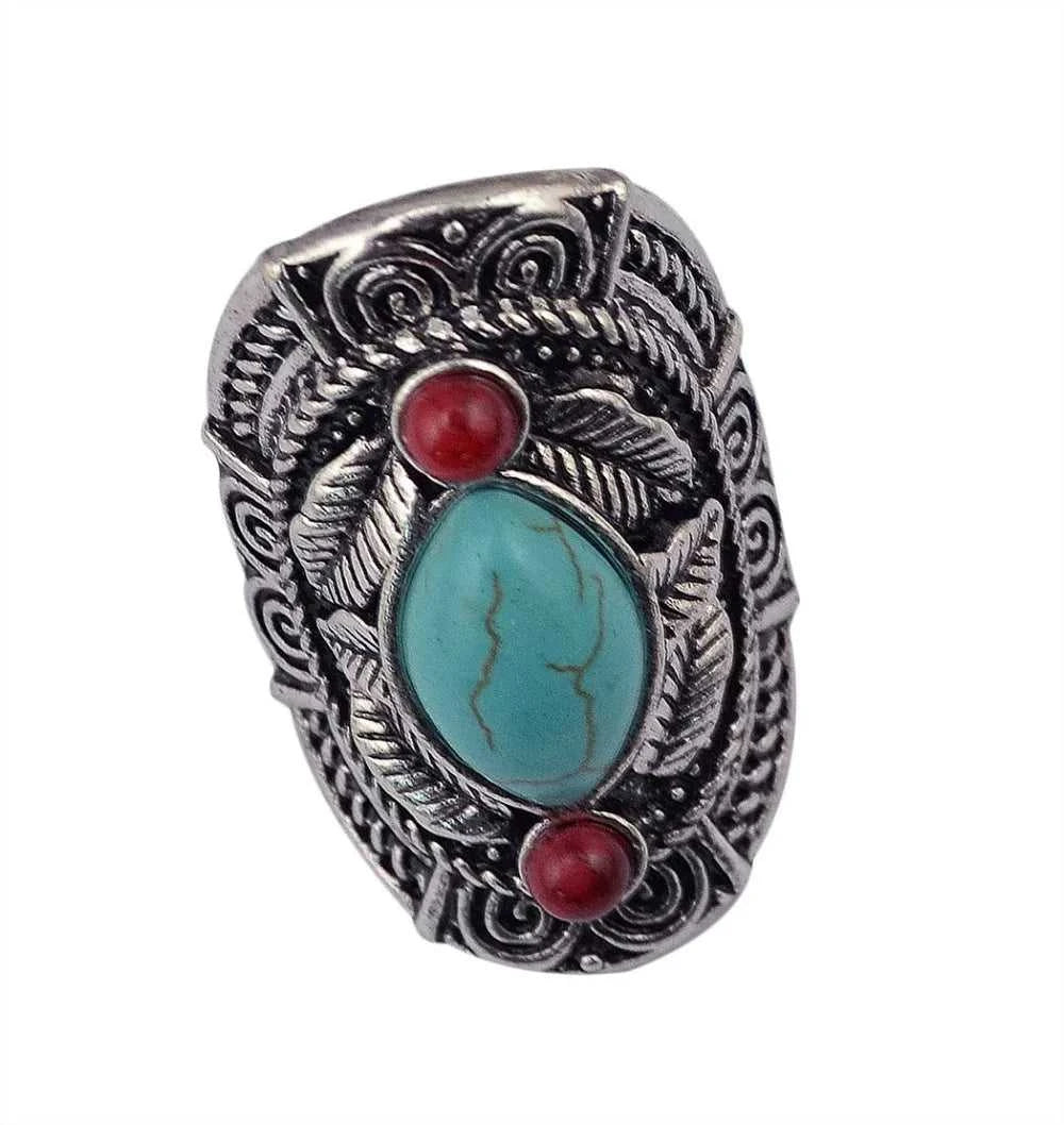 Boho Ethnic Tibet Turquoise Rings For Women Men Retro Silver Color Adjustable Carved Gypsy Tribal Pakistan Afghan Indian Jewelry The jack market .AU The jack market .AU Jewellery & Chains $ 48 200000783:10#turquoise ring D