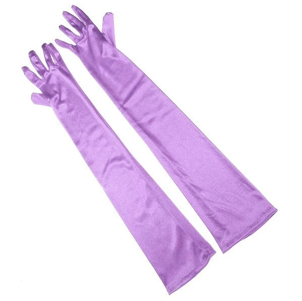 Bridal Elegance Elbow-Length Satin Gloves - Multi-Color, Stylish & Affordable Wedding Accessories