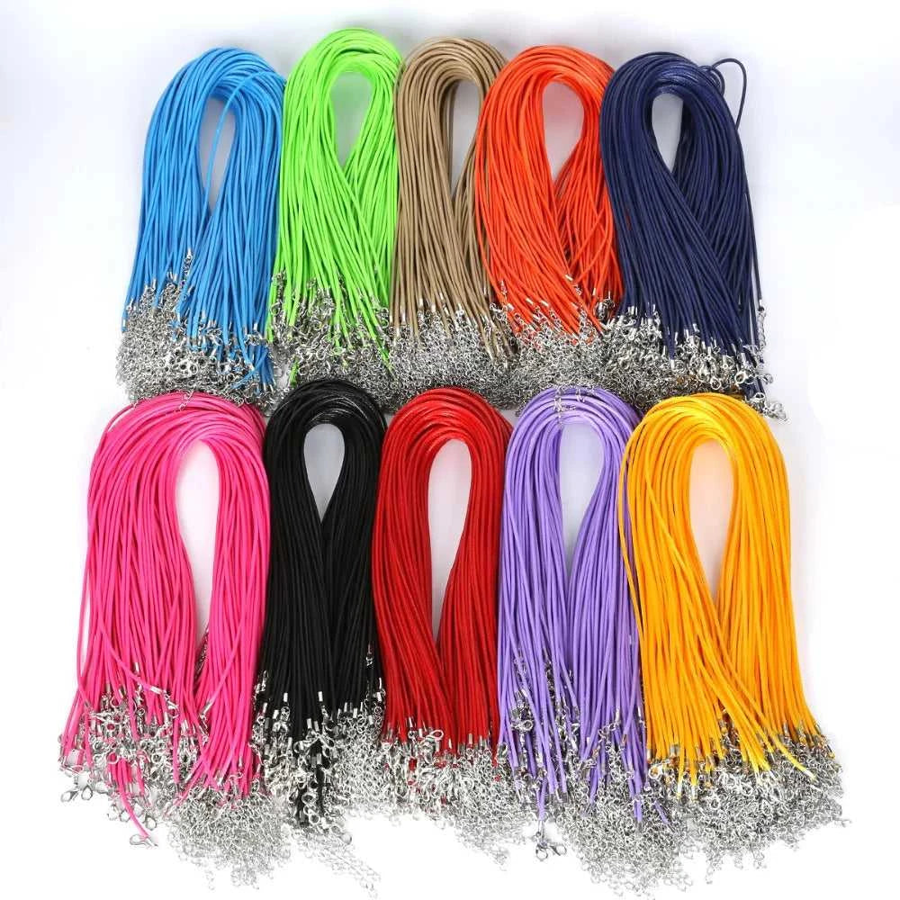 10Pcs/lot 2mm Leather Chains Necklaces Bracelet Pendant Charms Lobster Clasp DIY Jewelry Making Accessories String Cord Necklace The jack market .AU The jack market .AU Jewellery & Chains $ 50 14:365458#Orange Yellow