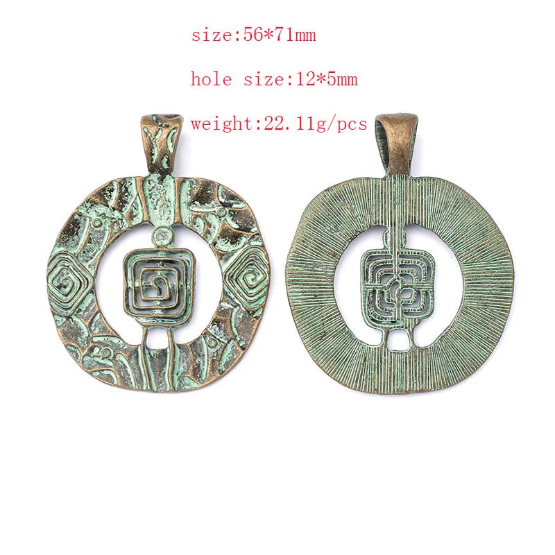 2pcs/lot Verdigris Patina Elephant/Heart/Leaf/Flower/Dragonfly/Butterfly/Swirl/Wing Pattern Pendant Fashion Jewelry Material