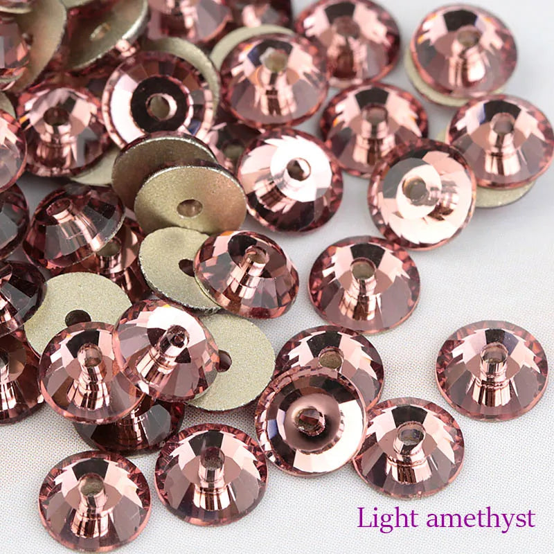 QIAO Glass Round Rhinestones for Wedding Dresses | Sparkling DIY Crystal Accents from SS12 to SS30