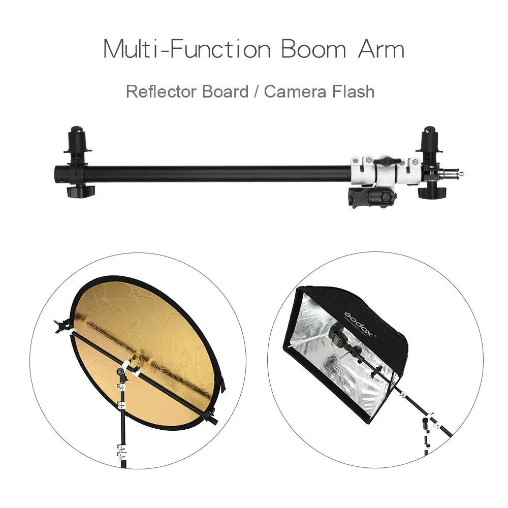 Holder Bracket AL-2 Swivel Head Reflector Disc Arm Support with Telescopic Boom Arm Top Light Sandbag for Speedlite Mini Flash