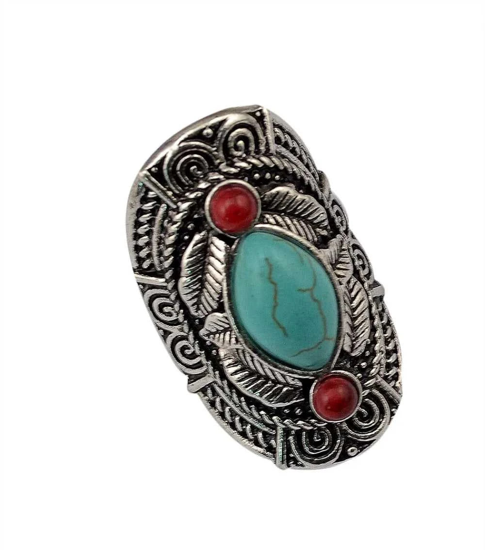 Boho Ethnic Tibet Turquoise Rings For Women Men Retro Silver Color Adjustable Carved Gypsy Tribal Pakistan Afghan Indian Jewelry The jack market .AU The jack market .AU Jewellery & Chains $ 48 200000783:10#turquoise ring D
