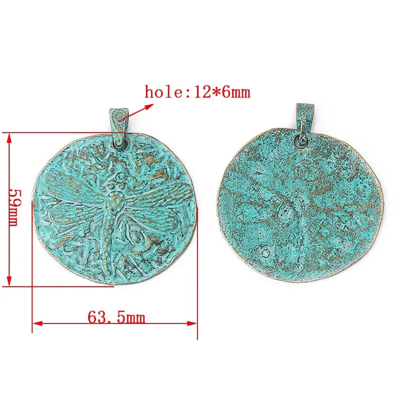 2pcs/lot Verdigris Patina Elephant/Heart/Leaf/Flower/Dragonfly/Butterfly/Swirl/Wing Pattern Pendant Fashion Jewelry Material