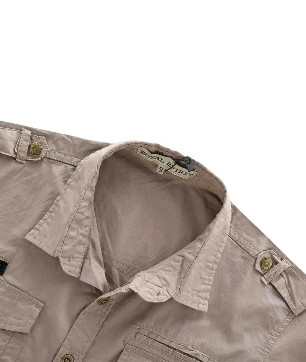 Fredd Marshall 2023 Summer New Men 100% Cotton Cargo Shirt Short Sleeve Casual Pocket Work Military Shirts Male Solid Color Tops The jack market .AU The jack market .AU Men Fashion $ 41 14:193;5:100014065