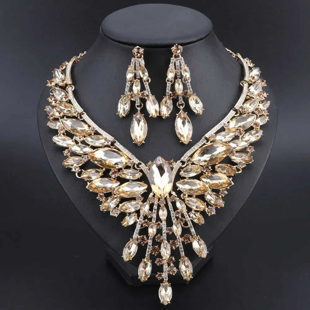 Crystal Bridal Jewelry Sets Wedding Party Costume Accessory Indian Necklace Earrings Set for Bride GorgeousJewellery Sets Women The jack market .AU The jack market .AU Jewellery & Chains $ 74 200001033:200003757#purple