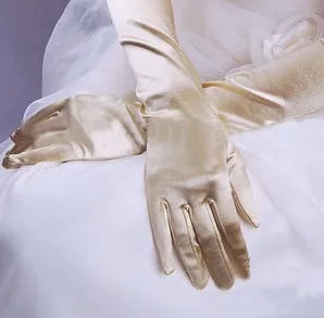 Bridal Elegance Elbow-Length Satin Gloves - Multi-Color, Stylish & Affordable Wedding Accessories