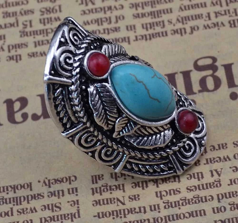 Boho Ethnic Tibet Turquoise Rings For Women Men Retro Silver Color Adjustable Carved Gypsy Tribal Pakistan Afghan Indian Jewelry The jack market .AU The jack market .AU Jewellery & Chains $ 48 200000783:10#turquoise ring D