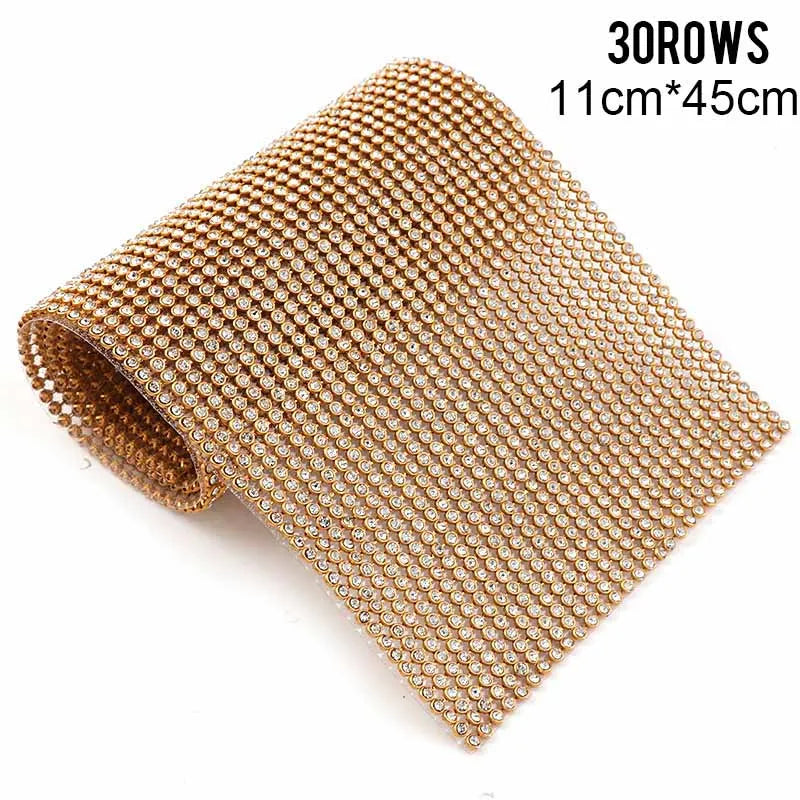 1 Pc 3mm Glass Rhinestone+Gold/Silver Aluminum Rhinestone Mesh Trim ABS Plastic HotFix For DIY Wedding Dress Jewelry