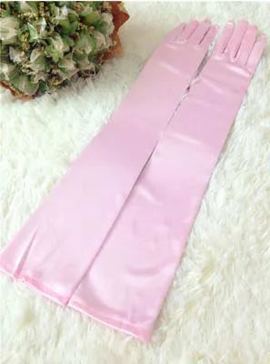 Bridal Elegance Elbow-Length Satin Gloves - Multi-Color, Stylish & Affordable Wedding Accessories
