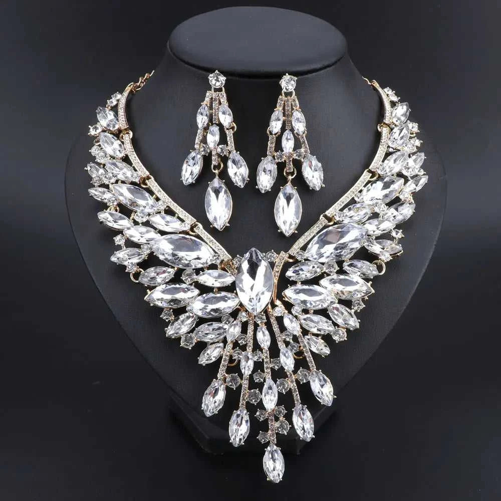 Crystal Bridal Jewelry Sets Wedding Party Costume Accessory Indian Necklace Earrings Set for Bride GorgeousJewellery Sets Women The jack market .AU The jack market .AU Jewellery & Chains $ 74 200001033:200003757#purple