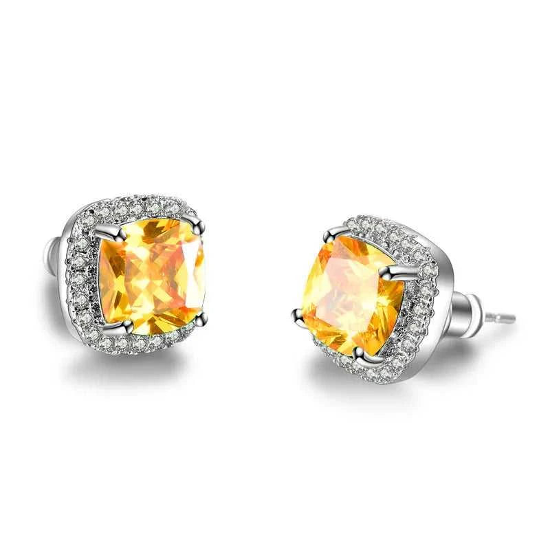 Luxury Female Crystal Zircon Stone Earrings Fashion Silver Color Jewelry Vintage Double Stud Earrings For Women The jack market .AU The jack market .AU Jewellery & Chains $ 47 200001034:361180#Silver Yellow
