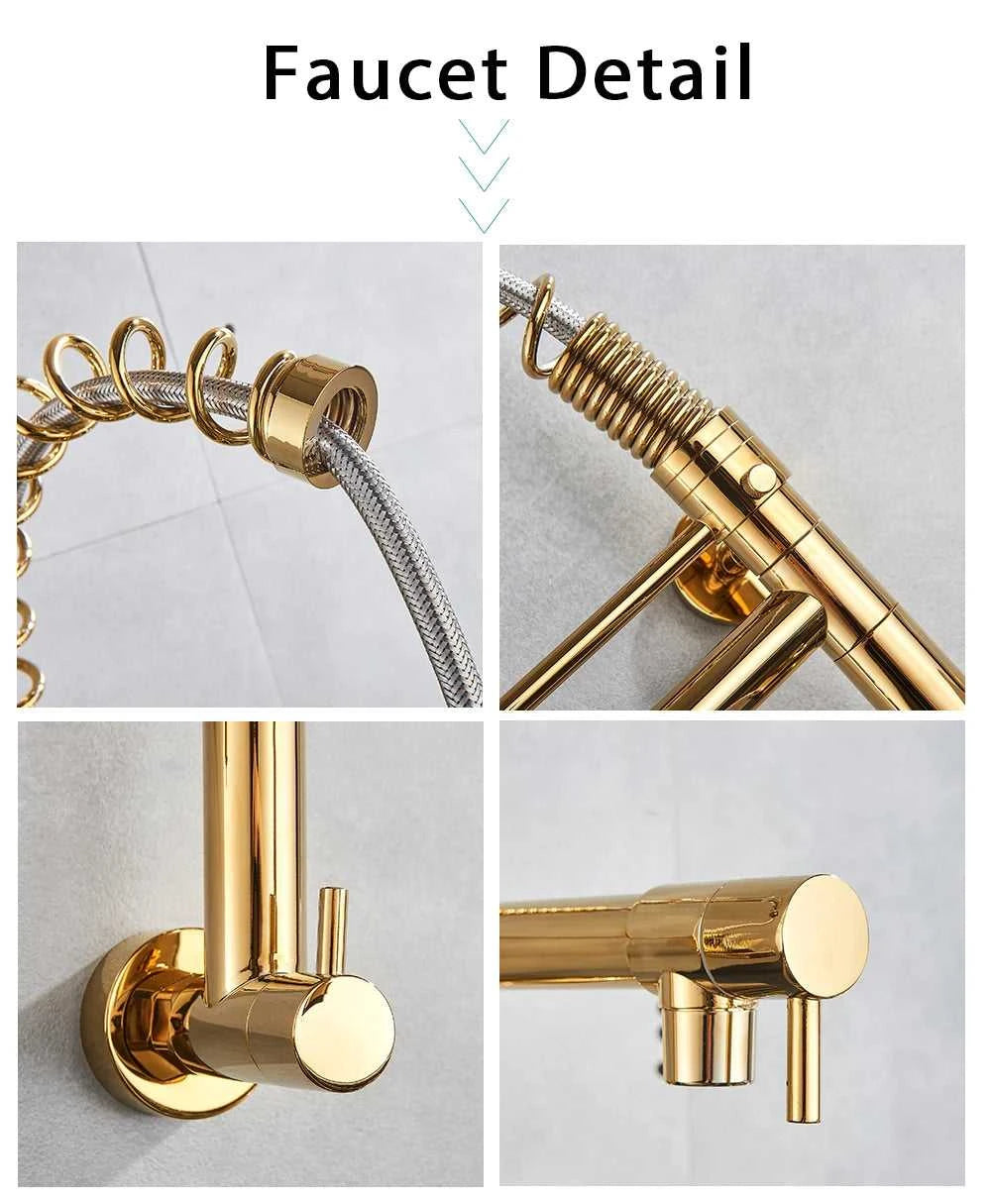 Rozin Matte Black Pull Down Kitchen Faucet Single Cold Water Dual Spouts Kitchen Tap 4 Colors Wall Mounted ABS Nozzle Crane The jack market .AU The jack market .AU Home $ 96 14:496#Gold Faucet;200007763:201336342