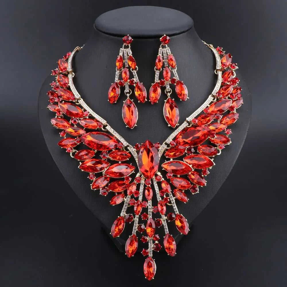 Crystal Bridal Jewelry Sets Wedding Party Costume Accessory Indian Necklace Earrings Set for Bride GorgeousJewellery Sets Women The jack market .AU The jack market .AU Jewellery & Chains $ 74 200001033:200003757#purple