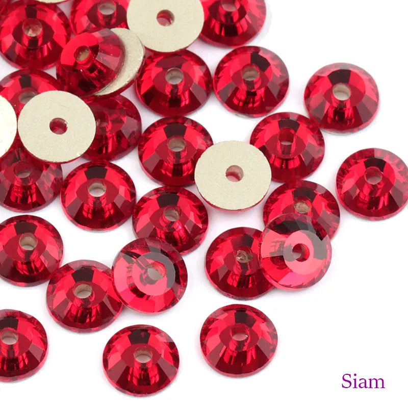 QIAO Glass Round Rhinestones for Wedding Dresses | Sparkling DIY Crystal Accents from SS12 to SS30