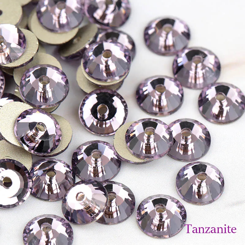QIAO Glass Round Rhinestones for Wedding Dresses | Sparkling DIY Crystal Accents from SS12 to SS30