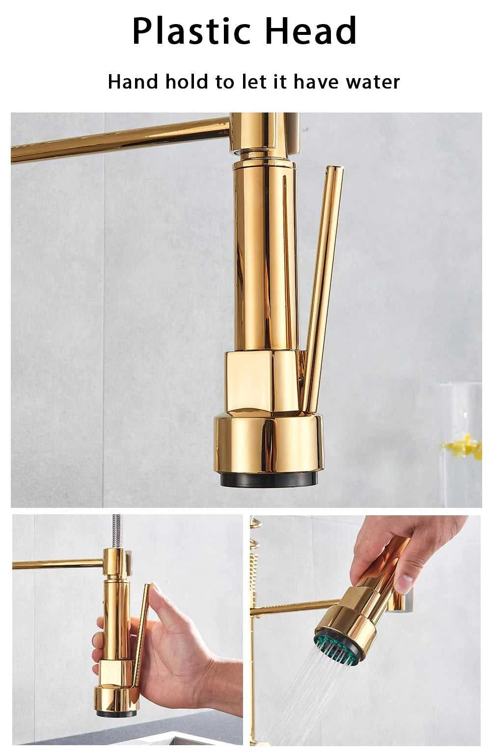 Rozin Matte Black Pull Down Kitchen Faucet Single Cold Water Dual Spouts Kitchen Tap 4 Colors Wall Mounted ABS Nozzle Crane The jack market .AU The jack market .AU Home $ 96 14:496#Gold Faucet;200007763:201336342