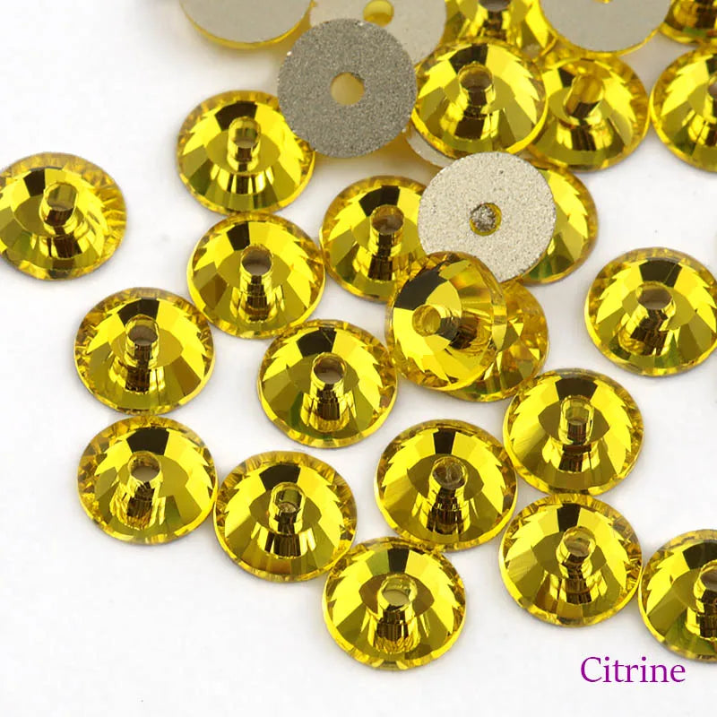 QIAO Glass Round Rhinestones for Wedding Dresses | Sparkling DIY Crystal Accents from SS12 to SS30