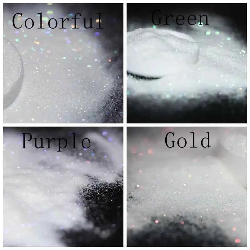 0.1mm Extra Fine Holographic White Colorful Shinning Glitter Spangle Dust for DIY lipstick,Cosmetics,Nail Art Craft Decoration