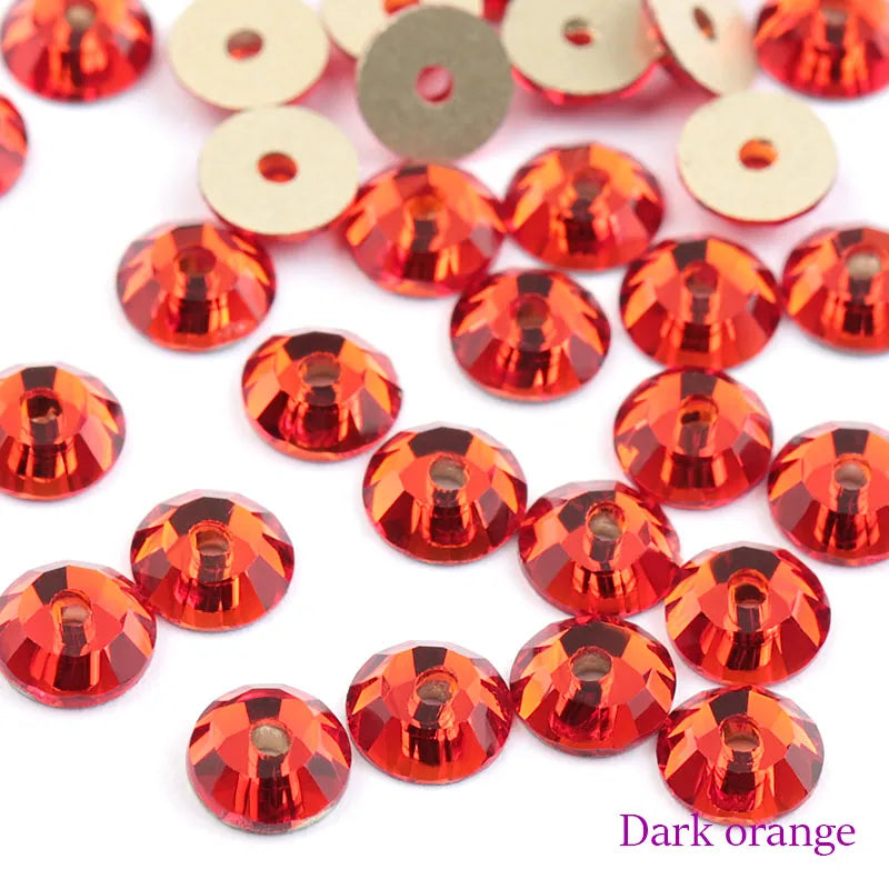 QIAO Glass Round Rhinestones for Wedding Dresses | Sparkling DIY Crystal Accents from SS12 to SS30