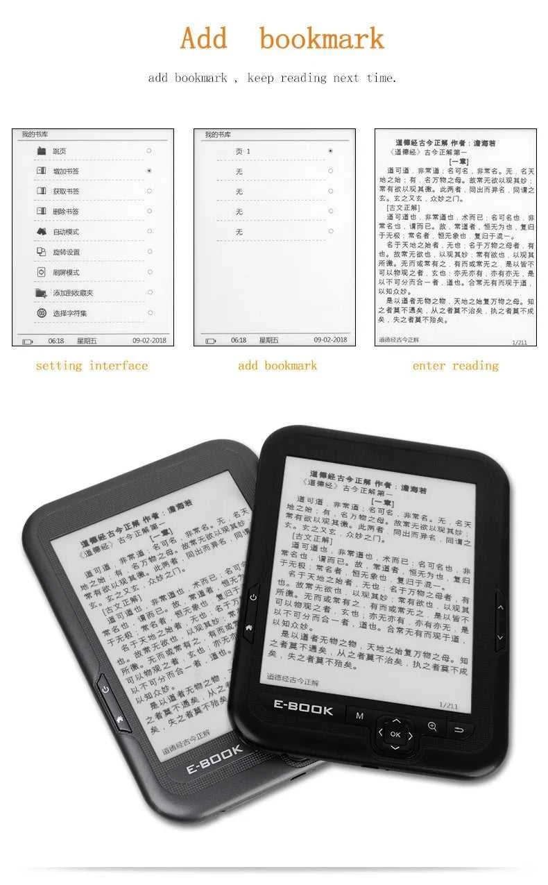 16GB E book reader 6 inch HD eink screen 2500mAh battery pocket books gift pu cover ELECTSHONG The jack market .AU The jack market .AU Accessories Electronics $ 171 14:29#16GB