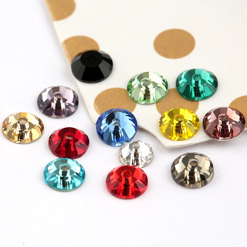 QIAO Glass Round Rhinestones for Wedding Dresses | Sparkling DIY Crystal Accents from SS12 to SS30