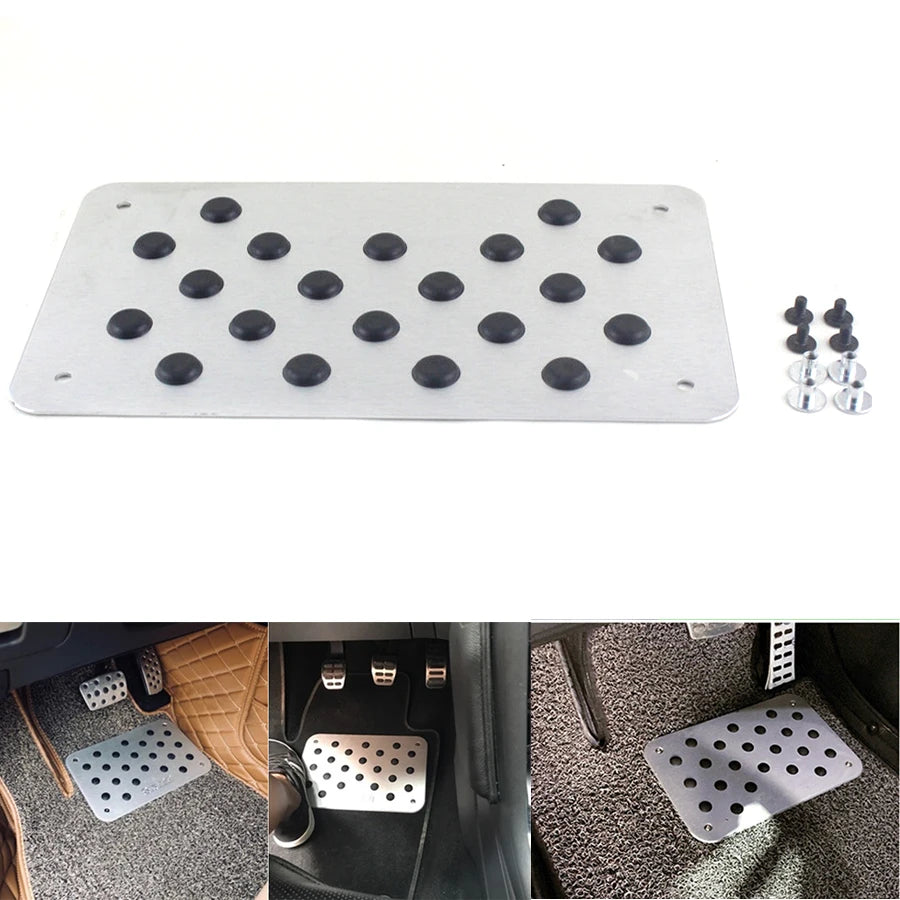 Aluminum alloy Car Non-slip Plate Carpet pedal Floor Mat Environmental Rubber Car Accessories Styling