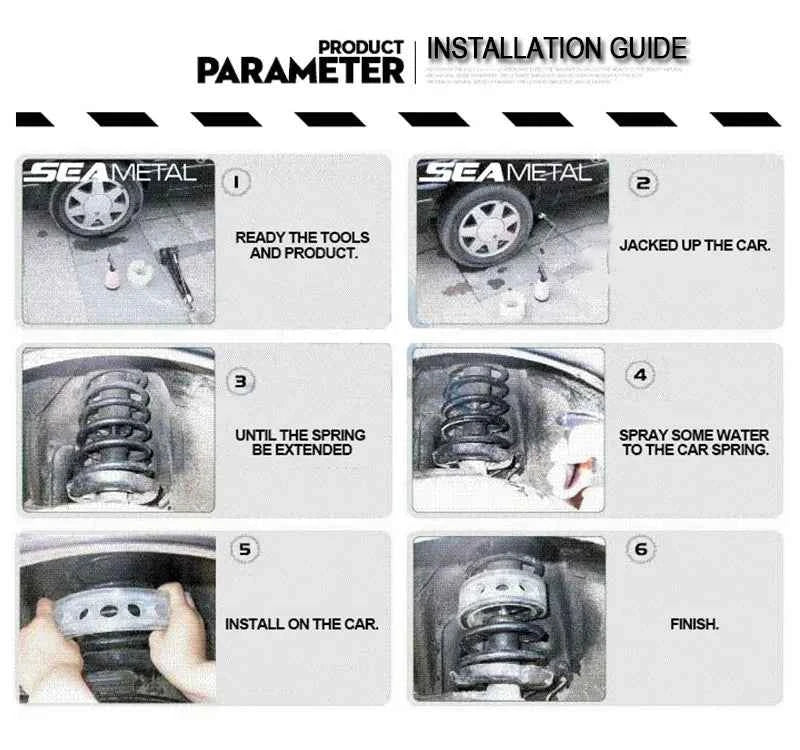SEAMETAL Car Buffer Shock Absorber Spring Bumper Cover Rubber Protect Spring Gap Filling Buffer Universal Car Suspension Cushion