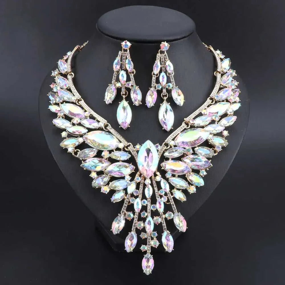 Crystal Bridal Jewelry Sets Wedding Party Costume Accessory Indian Necklace Earrings Set for Bride GorgeousJewellery Sets Women The jack market .AU The jack market .AU Jewellery & Chains $ 74 200001033:200003757#purple