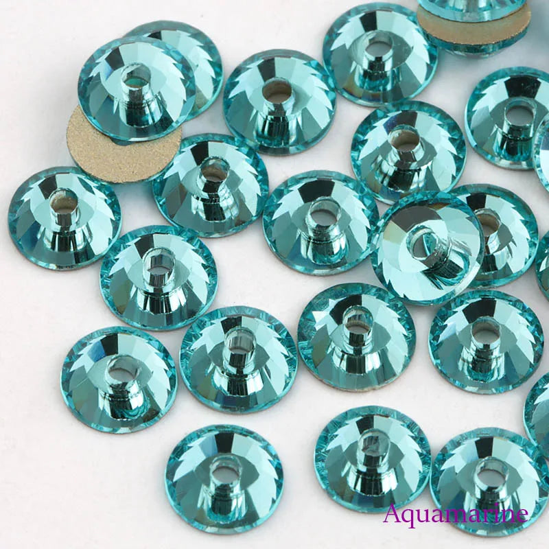 QIAO Glass Round Rhinestones for Wedding Dresses | Sparkling DIY Crystal Accents from SS12 to SS30