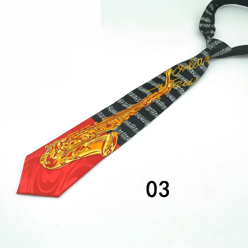 3.5 Inch Mens Tie Necktie Formal Dress Gift Wedding Shirts Cravat Fashion"Orleans Music Suona Sachs" Design Mix Classic Party