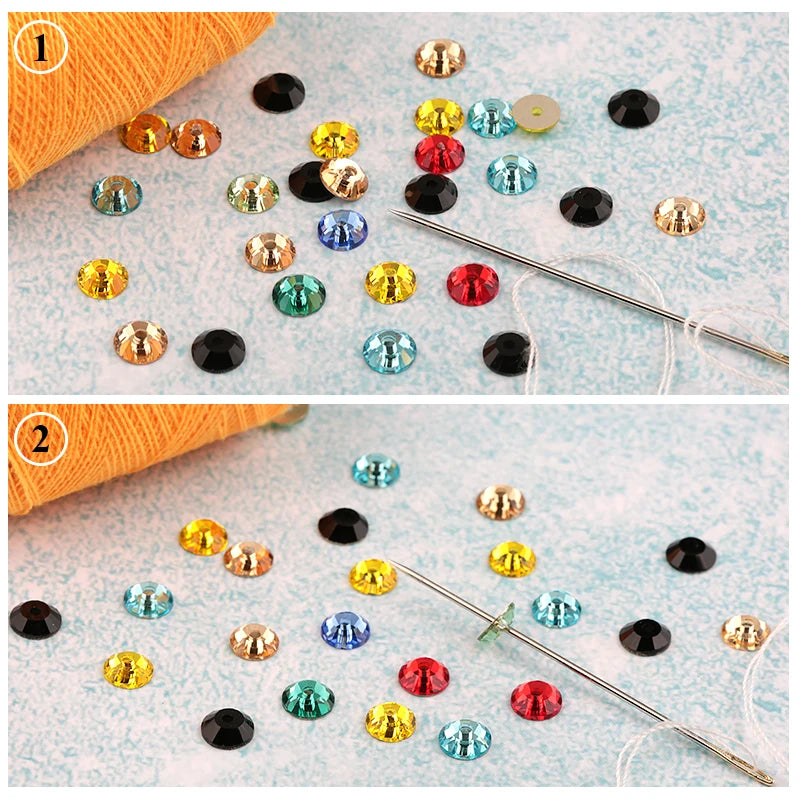 QIAO Glass Round Rhinestones for Wedding Dresses | Sparkling DIY Crystal Accents from SS12 to SS30