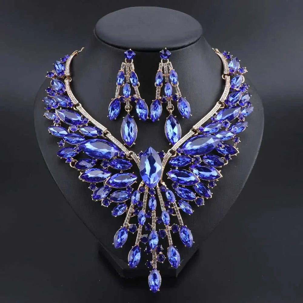 Crystal Bridal Jewelry Sets Wedding Party Costume Accessory Indian Necklace Earrings Set for Bride GorgeousJewellery Sets Women The jack market .AU The jack market .AU Jewellery & Chains $ 74 200001033:200003757#purple