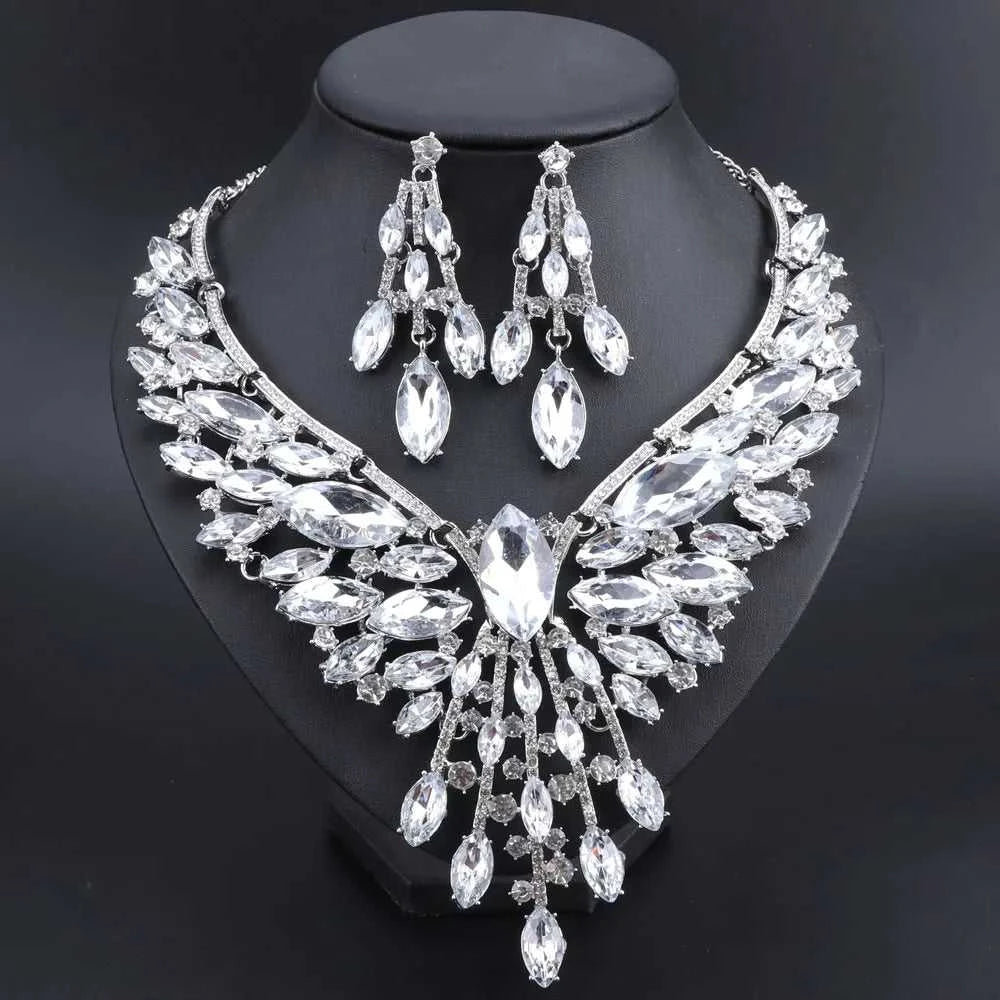 Crystal Bridal Jewelry Sets Wedding Party Costume Accessory Indian Necklace Earrings Set for Bride GorgeousJewellery Sets Women The jack market .AU The jack market .AU Jewellery & Chains $ 74 200001033:200003757#purple