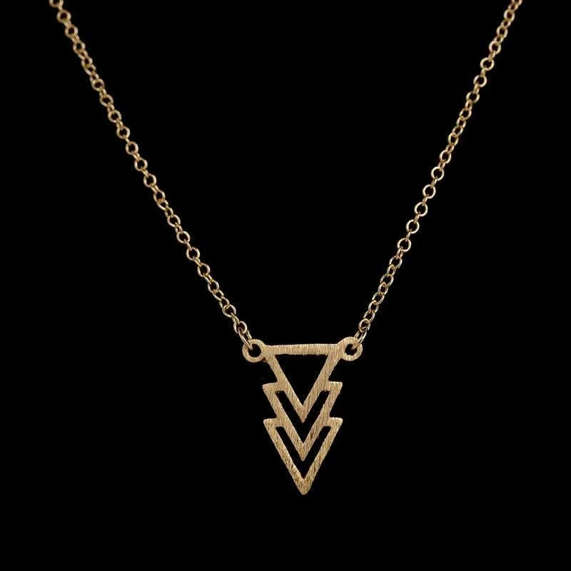 Shuangshuo New Fashion Chokers Vintage Three Triangle Pendant Necklaces for Women Geometric Long Chain Choker Necklace N077 The jack market .AU The jack market .AU Jewellery & Chains $ 51 200001034:361188