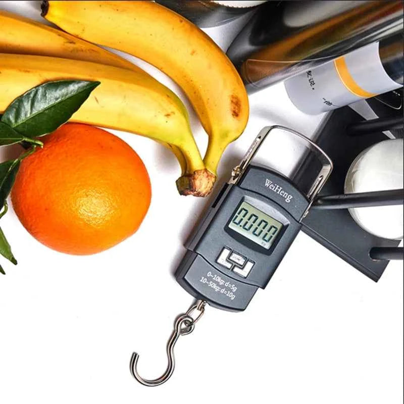 MiniPocket Pro Digital Fishing Scale - 50KG Capacity, Precision 5g Accuracy, Compact Design for Luggage & Kitchen Weighing