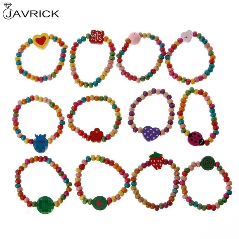 12Pcs/Set Colourful Wooden Bracelets Little Girls Bracelets Kit Kids Fashion Jewelry For Family Friends Jewerly Gifts The jack market .AU The jack market .AU Jewellery & Chains $ 53 <none>