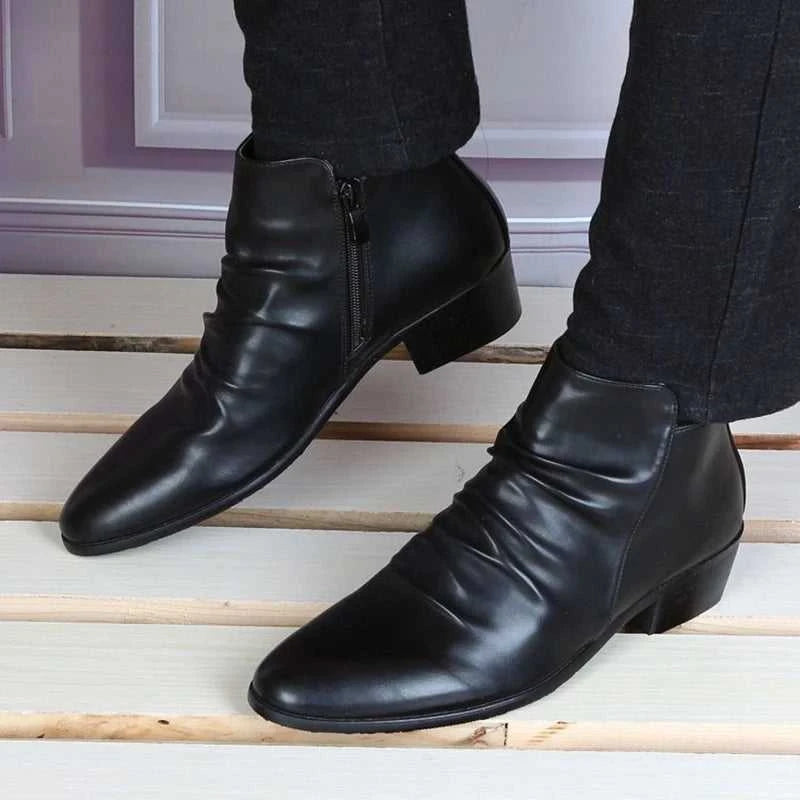 Fashion Genuine Leather Men Ankle Boots High Top Zip Suit Shoes Black Dress Boots Spring Autumn Leather Shoes Men Leather Boots The jack market .AU The jack market .AU Step Up Your Style: Trendy Shoes for Every Occasion! $ 106 14:193;200000124:200000338
