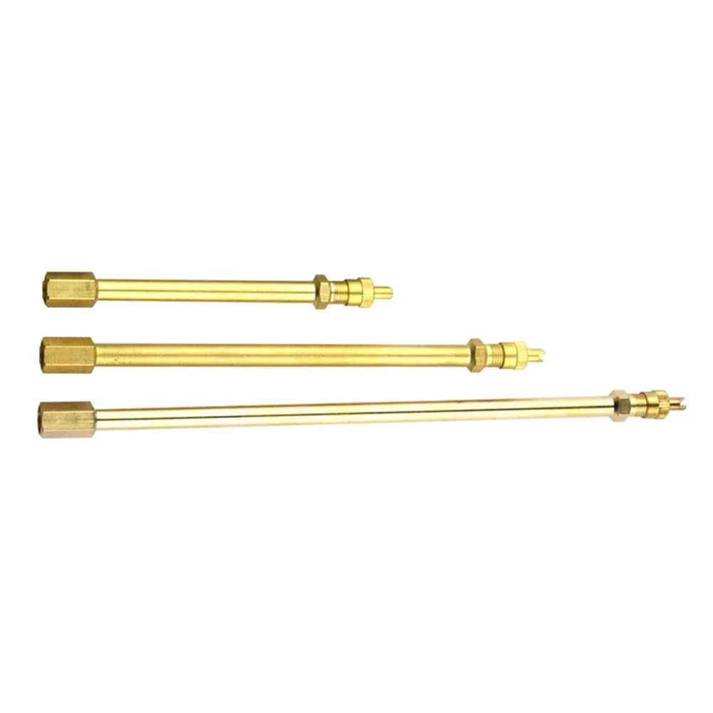 Brass Auto Tire Valve Extension Adaptor, Air Tyre Stem Extender Iation Stright Bore for Motorcycle, Bike, Mower and Scooter