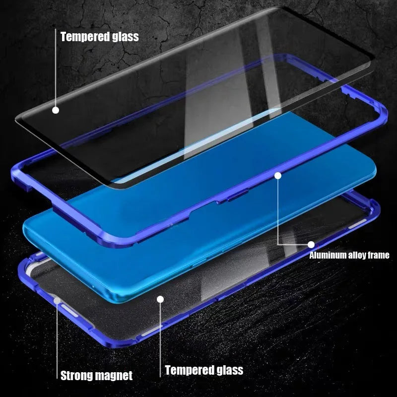 OnePlus 10T 360 Metal Flip Case - Magnetic, Shockproof Glass Protection, Stylish Design