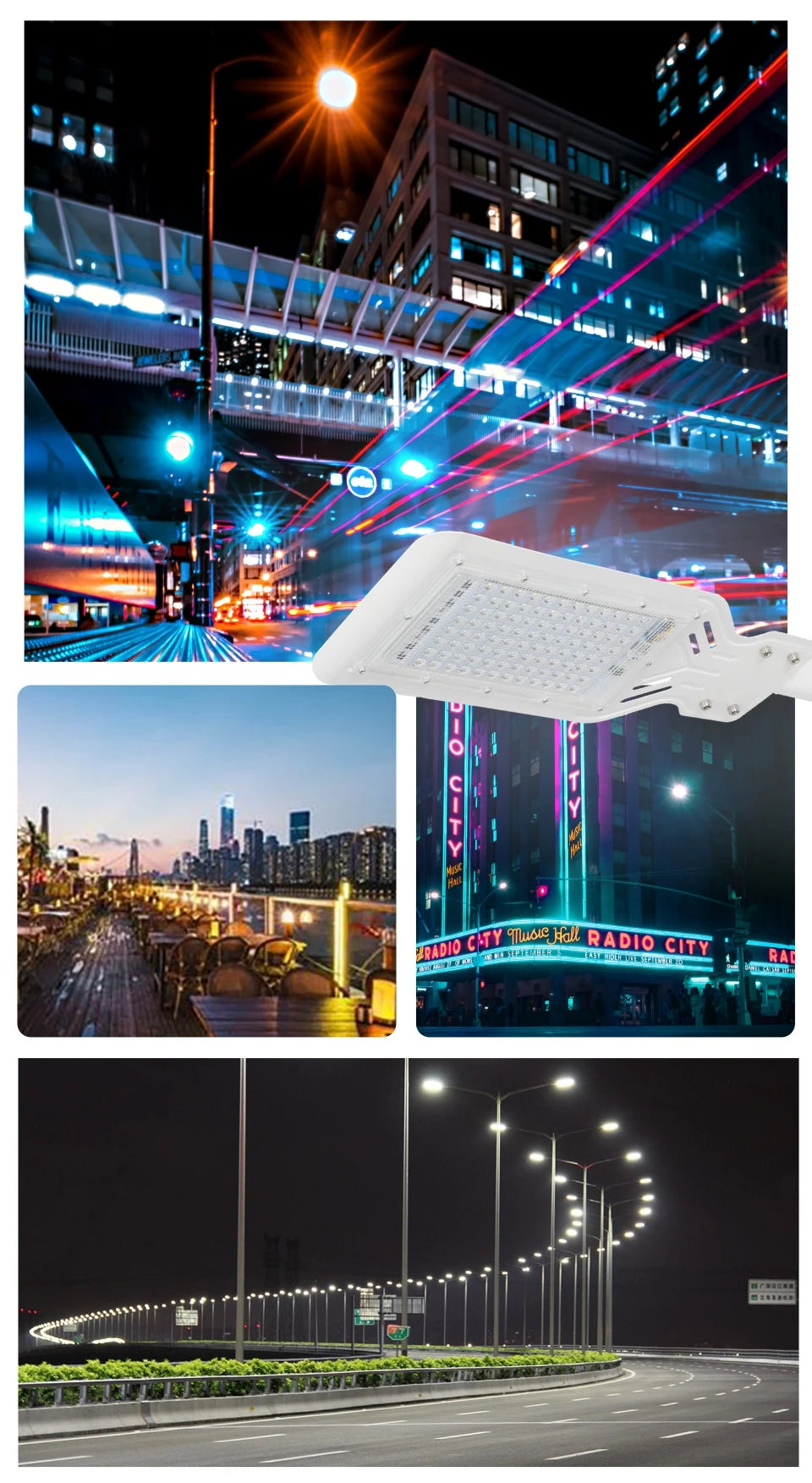 LED Street Lamp 100W AC 110V 220V 230V 240V Outdoor Floodlight Spotlight IP65 Waterproof Garden Road Street Pathway Pole Lights - Jack market 1988Jack Market 1988