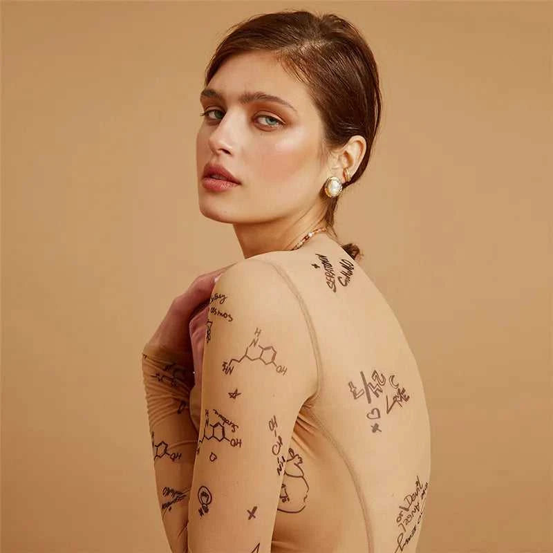 Sexy tight-fitting one-piece Top Women Long-Sleeved Bodysuits O-Neck Basic Party Wear Print Summer Wild Slim Bodysuits The jack market .AU The jack market .AU Woman Fashion $ 50 14:200001438;5:100014064