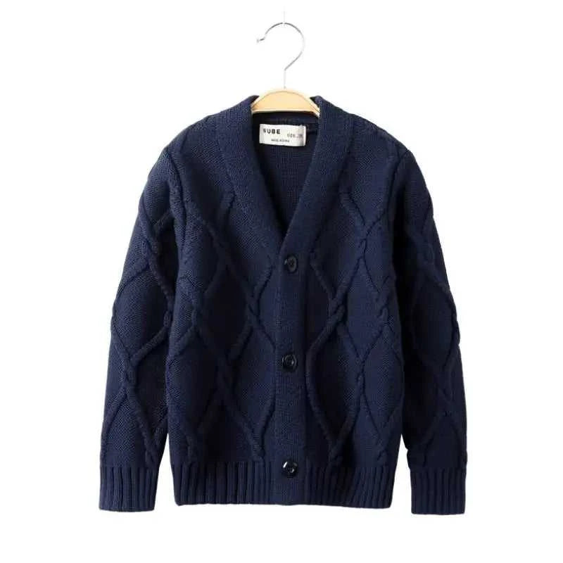 2023 new Spring Autumn Boys Sweater Solid Color Keep Warm Knitting Jacquard Weave V-neck Cardigan For Kids 2-10 Years Old The jack market .AU The jack market .AU Mum & Kids: Essential Products for Every Family $ 42 14:1254#Picture Color;200000463:200004187#2T-3T