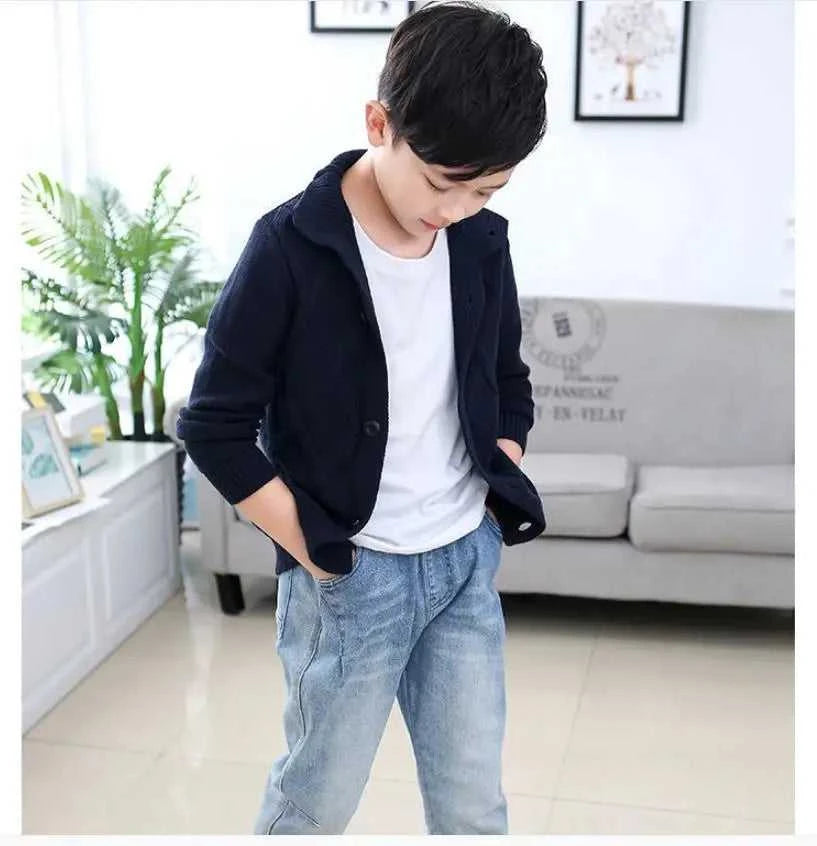 2023 new Spring Autumn Boys Sweater Solid Color Keep Warm Knitting Jacquard Weave V-neck Cardigan For Kids 2-10 Years Old The jack market .AU The jack market .AU Mum & Kids: Essential Products for Every Family $ 42 14:1254#Picture Color;200000463:200004187#2T-3T