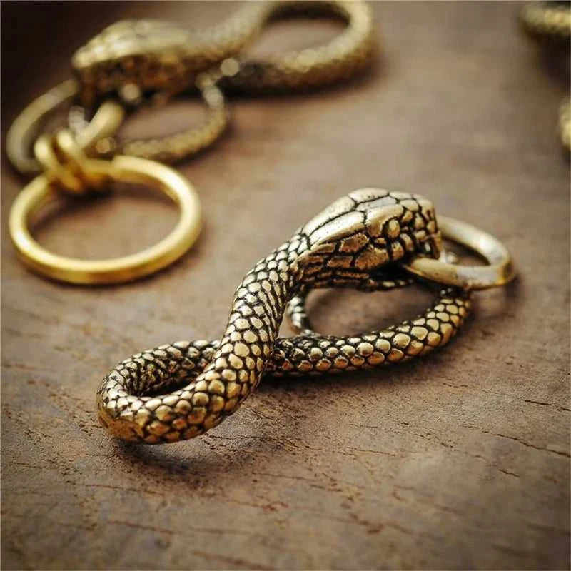 Handmade Pure Copper Zodiac Snake Keychains Pendants Vintage Brass Animal Python Waist Buckle Punk Men Women Car Key Chain Rings The jack market .AU The jack market .AU Jewellery & Chains $ 53 14:29#Snake A